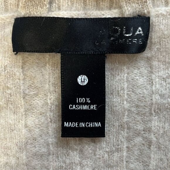 AQUA Cashmere | Sleeve Elbow Patch Cashmere Sweater Wheat Ivory L - Picture 5 of 6